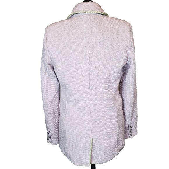 NEW 7 For All Mankind Women’s Tweed Blazer Small Purple Silver Button Jacket - Picture 7 of 12